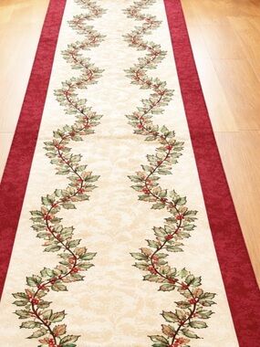 Elegant Christmas  Red and Gold Table Runner